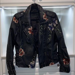 Embroidered Leather Jacket